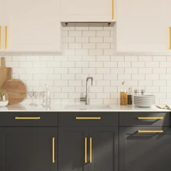 Poignées d armoire 5 pcs doré 224 mm acier inoxydable-Vidaxl Outlet