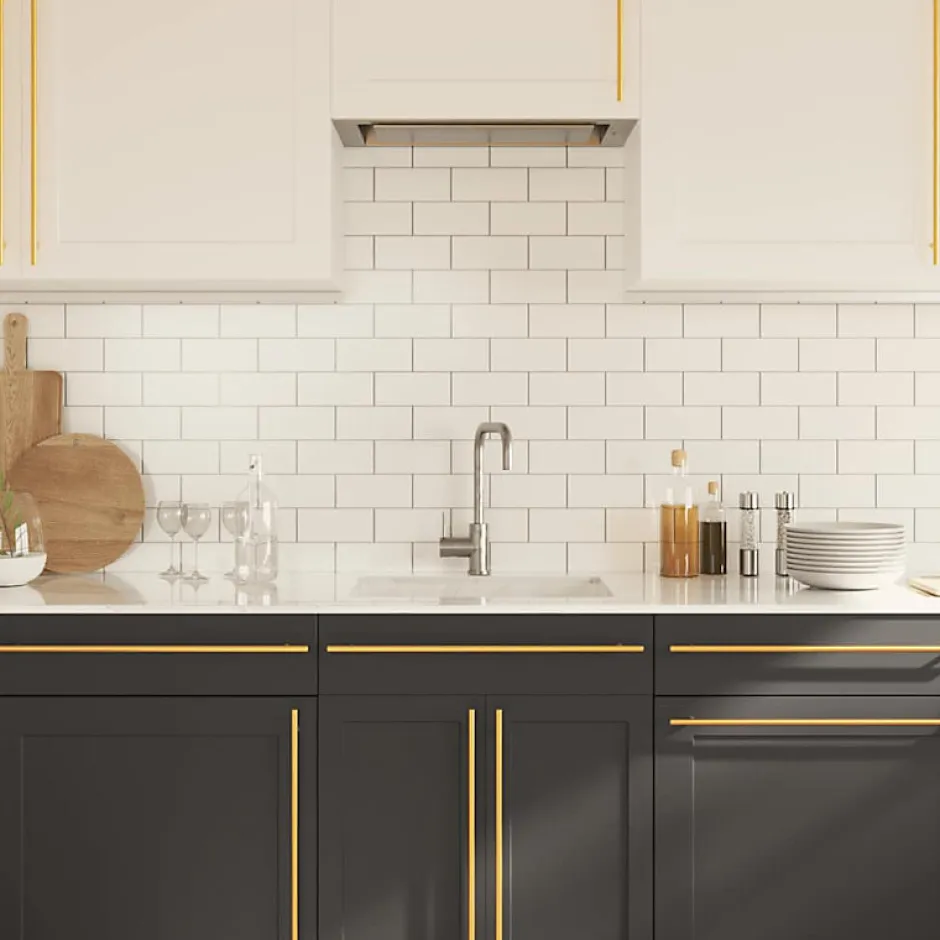 Poignées d armoire 5 pcs doré 480 mm acier inoxydable^Vidaxl Outlet