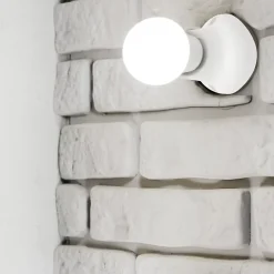 Point lumineux thermoplastique avec douille E27, base droite. Blanc^Velamp Hot