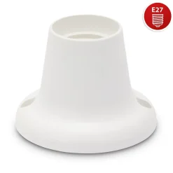 Point lumineux thermoplastique avec douille E27, base droite. Blanc^Velamp Hot