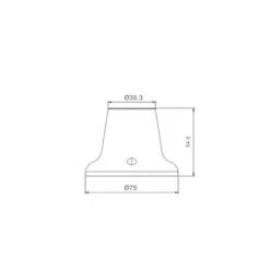 Point lumineux thermoplastique avec douille E27, base droite. Blanc^Velamp Hot