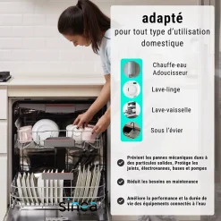 Porte filtres à eau simple 9' 3/4 3P ECOSOFT filtration sous évier connexion 1'-Sinea New