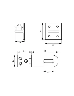 Porte-cadenas à recouvrement, laiton chromé, fermeture de coffres et portes --Thirard Clearance