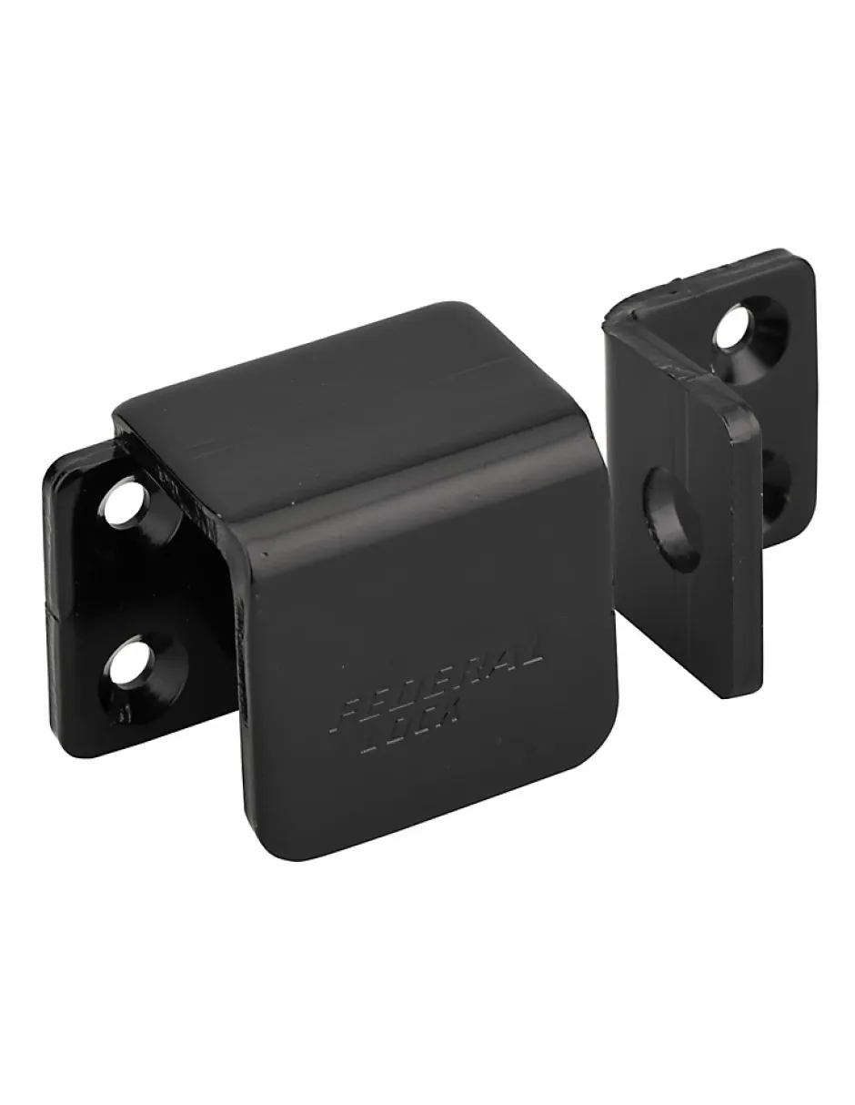 Porte-cadenas renforcé à recouvrement, gauche, acier, protection pour fermeture, noir --Thirard New