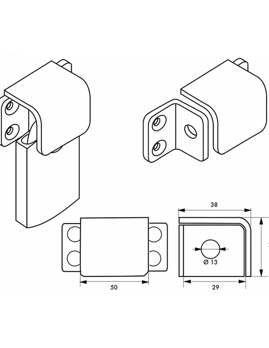Porte-cadenas renforcé à recouvrement, gauche, acier, protection pour fermeture, noir --Thirard New