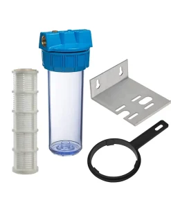 Porte-filtre à eau 9 '' 3/4 - 20/27F avec cartouche lavable 60 microns, équerre et clé^Apic Online