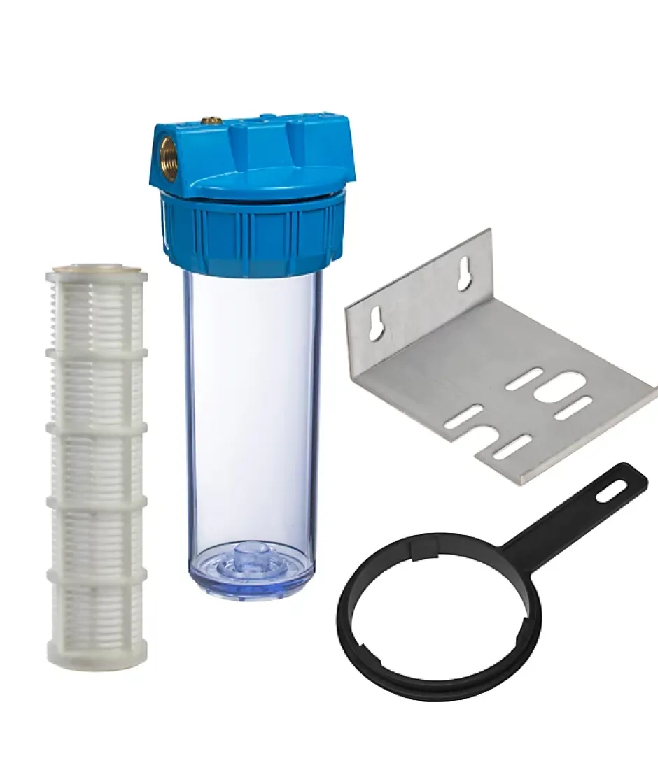Porte-filtre à eau 9 '' 3/4 - 20/27F avec cartouche lavable 60 microns, équerre et clé^Apic Online