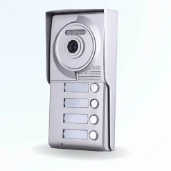 Portier interphone vidéo classic 4 fils - 4 appartements - 4 écrans blancs 7