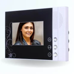 Portier interphone vidéo classic-2 4 fils - 1 écran noir - avec lecteur de badge^BT SECURITY New