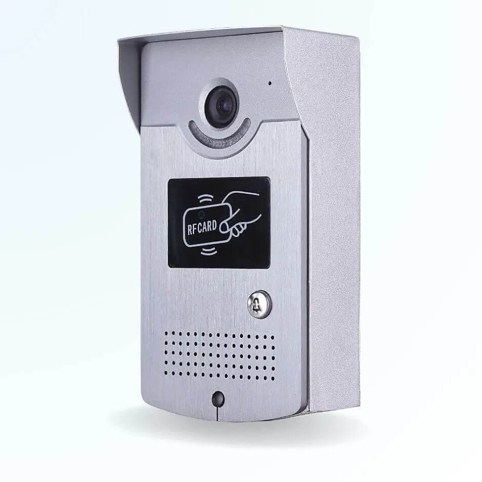 Portier interphone vidéo cards 4 fils pour 2 entrées - 1 appartement - 2 platines - 1 écran noir 7" - avec mémoire photos...^BT SECURITY New