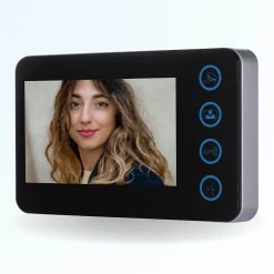 Portier interphone vidéo modern 2 fils - 2 appartements - 2 écrans noirs-BT SECURITY Online