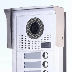 Portier interphone vidéo modern 2 fils - 3 appartements - 3 écrans noirs - avec lecteur de badge-BT SECURITY Outlet