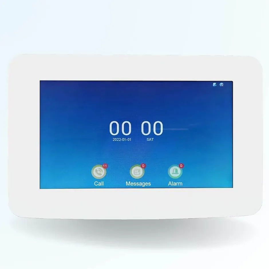 Portier interphone vidéo neo 2 fils - 1 appartement - 2 écrans tactiles connectés 7" blanc - avec lecteur de badge^BT SECURITY Sale