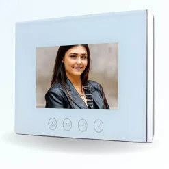 Portier interphone vidéo pino 4 fils - 1 écran blanc 7" - avec mémoire photos-BT SECURITY Hot