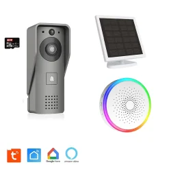 Portier Vidéo Solaire connecté Wifi avec Carillon intérieur 60 mélodies^Kyf Discount
