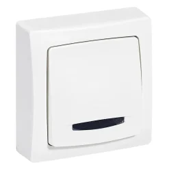 Poussoir lumineux avec voyant 0 976 10 coloris blanc montage en saillie-Legrand Outlet
