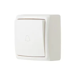 Poussoir porte-étiquette monobloc en saillie Sigurd blanc complet-Jacobsen New