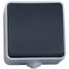 Poussoir étanche 10 A. Appareillage étanche saillie IP 54 gris- Hot