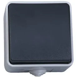 Poussoir étanche 10 A. Appareillage étanche saillie IP 54 gris- Hot