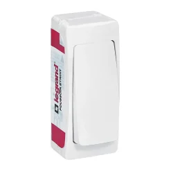 Poussoir étroit ASL blanc brillant-Legrand Clearance