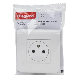 Prise 2 pôles + terre à vis Mosaïc blanc^Legrand Online