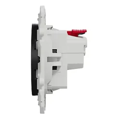 Prise 2 pôles + terre affleurante connexion rapide Odace anthracite^Schneider Electric Online