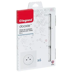 Prise 2 pôles + terre Dooxie, 6 pièces^Legrand Discount