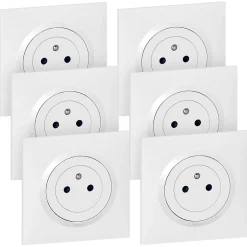 Prise 2 pôles + terre Dooxie, 6 pièces^Legrand Discount