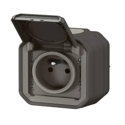 Prise 2 pôles avec terre complet saillie Plexo anthracite^Legrand New