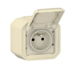 Prise 2 pôles avec terre Plexo sable en saillie^Legrand Best