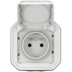 Prise 2 pôles+terre Plexo blanc-Legrand