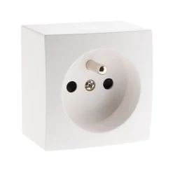 Prise 16A 2P+T en saillie - blanc - Presto --Zenitech New