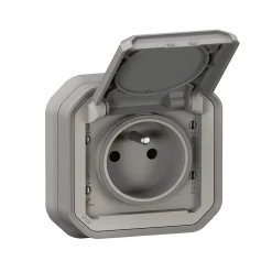 Prise avec clapet Plexo gris à griffes^Legrand Outlet