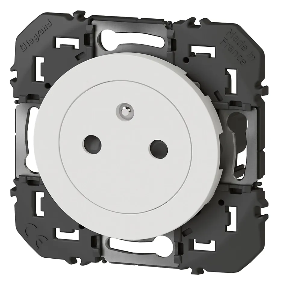 Prise avec terre affleurante Dooxie blanc carrée-Legrand Discount