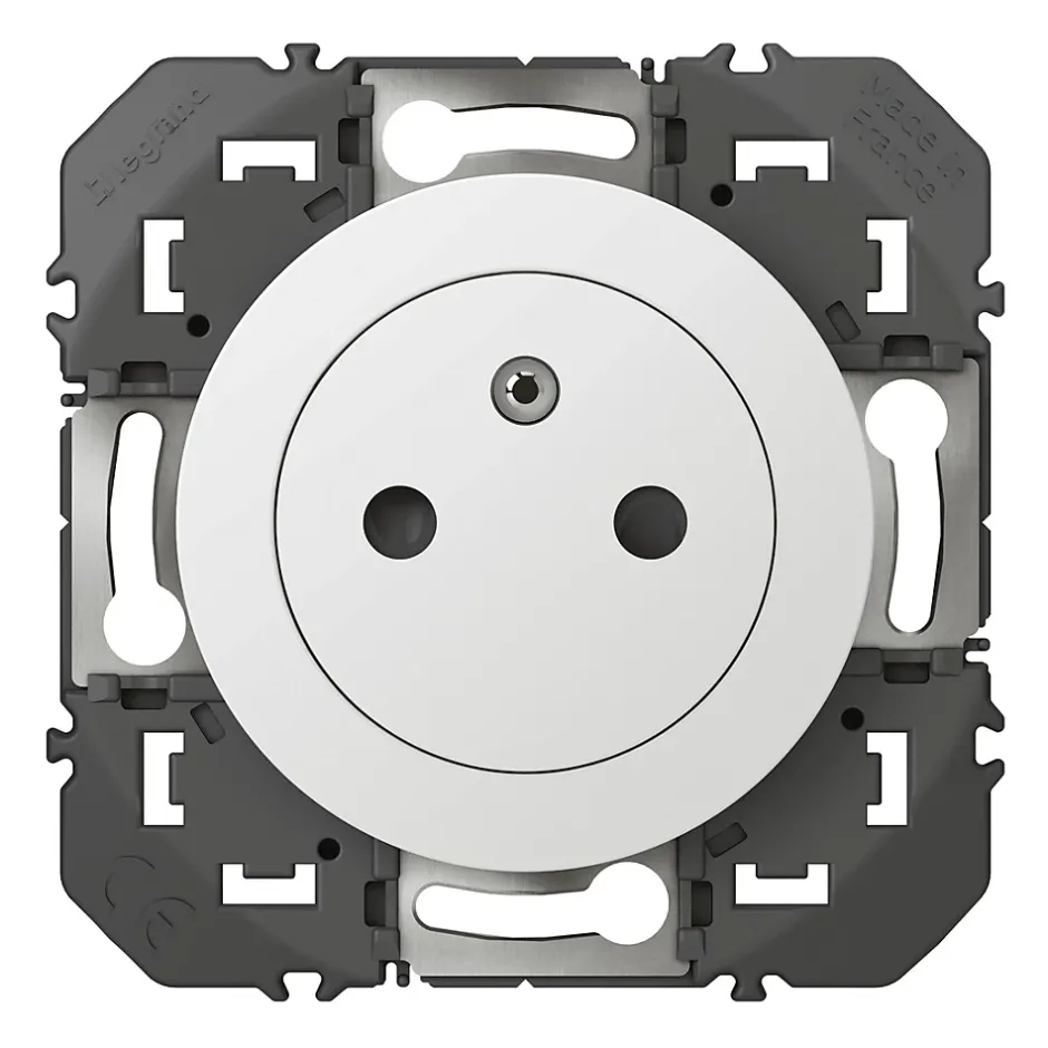 Prise avec terre affleurante Dooxie blanc carrée-Legrand Discount