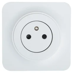 Prise avec terre affleurante en saillie Espen blanc composable-Jacobsen Best