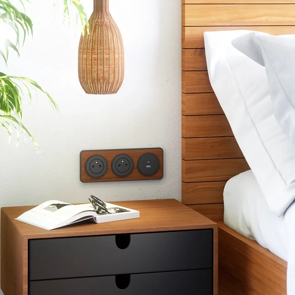 Prise avec terre affleurante Espen noir à composer^Jacobsen Clearance