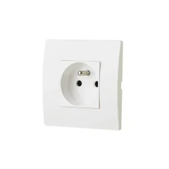 Prise avec terre blanc complet, lot de 5^ New