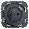 Prise avec terre Espen noir à composer + 1xUSB-A + 1xUSB-C^Jacobsen New