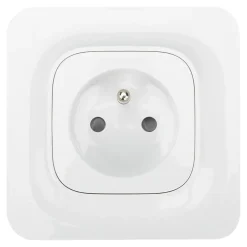 Prise avec terre Kennet blanc complet, lot de 5^Jacobsen Best