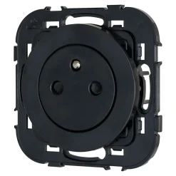 Prise avec terre Espen noir à composer, lot de 5^Jacobsen New