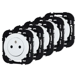 Prise avec terre Espen blanc à composer, lot de 5-Jacobsen