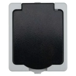 Prise avec terre étanche en saillie gris complet - H 8,5 cm / L 6,5 cm / P 5 cm^ Online