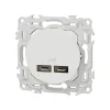 Prise chargeur USB double type C Blanc craie Schneider Odace-Schneider Electric Clearance