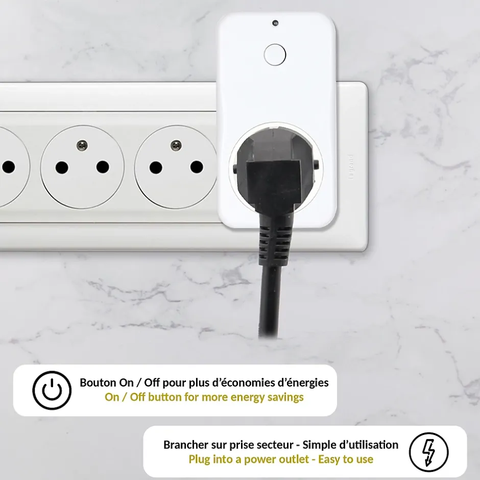 Prise commandable à distance Avec Interrupteur^Fishtec Outlet