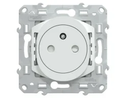 Prise de courant 2 pôles + terre affleurante 16A Ovalis blanc-Schneider Electric Hot