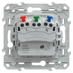 Prise de courant 2 pôles + terre affleurante 16A Ovalis blanc-Schneider Electric Hot