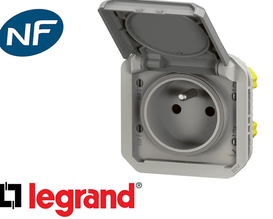 Prise de courant 16A 2P+T Plexo™ grise composable^Legrand Sale