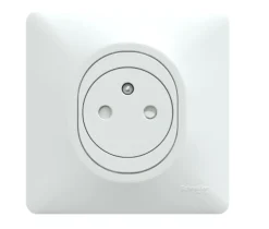 Prise de courant avec terre affleurante complète Ovalis blanc, lot de 5-Schneider Electric Best