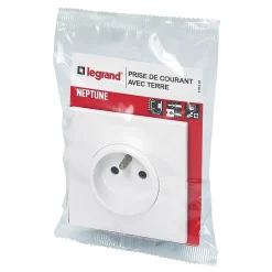 Prise de courant avec terre Neptune 0 913 30 couleur blanc 16 A 250 V-Legrand